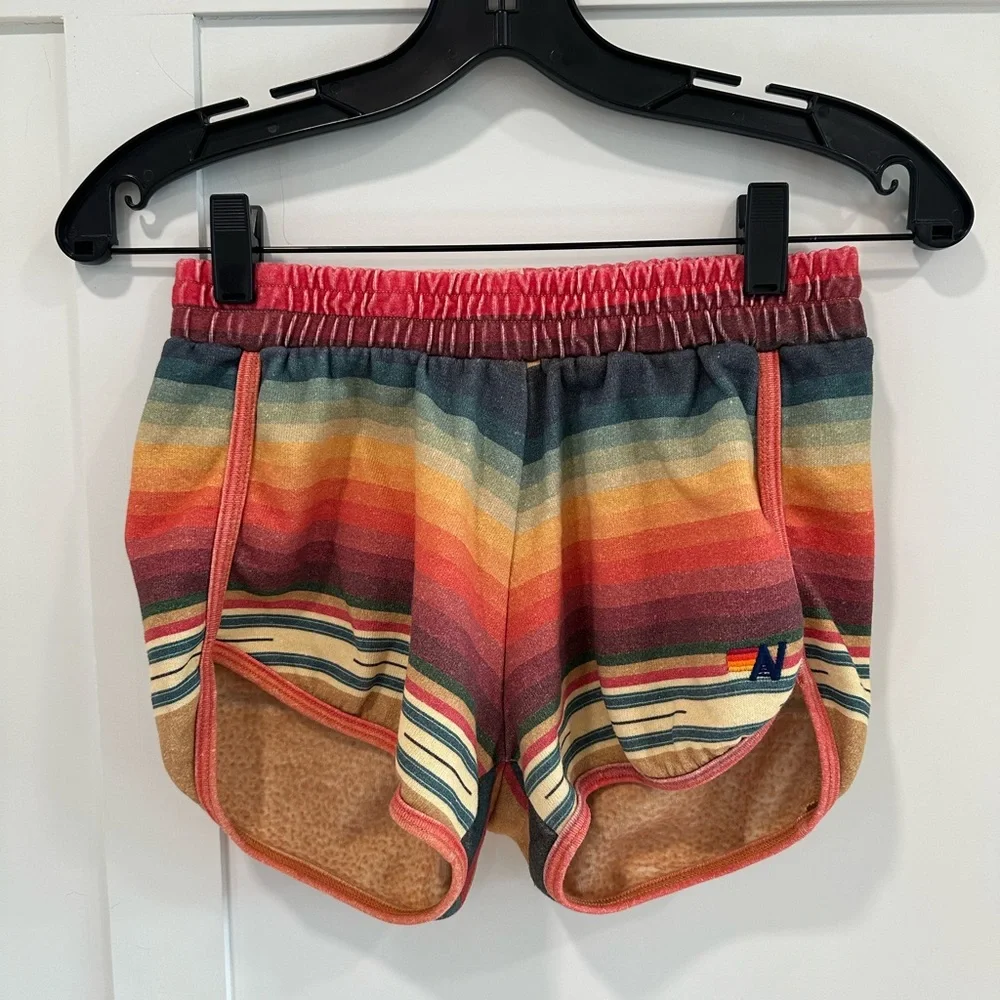 Aviator Nation Rainbow Stripe Retro Short - Multicolor